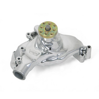 Weiand BB Chev Action +Plus Water Pump With "Twisted Snout" design, Long, Polished Finish