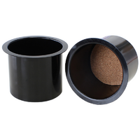 Watson's StreetWorks Aluminium Cup Holders Black Anodized, 3" Deep x 3-1/4" I.D (Pair)