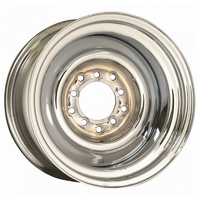 Wheel Vintiques Chrome Smoothie Steel Rim 15 x 10" 4-1/2 & 4-3/4" Bolt Circle With 4-1/2" Back Space