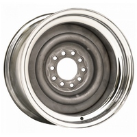 Wheel Vintiques Chrome Outer, Grey Primer Center Smoothie Steel Rim 15 x 10" 4-1/2 & 4-3/4" Bolt Circle With 4-1/2" Back Space