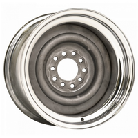 Wheel Vintiques Chrome Outer, Grey Primer Center Smoothie Steel Rim 15 x 7" 4-1/2 & 4-3/4" Bolt Circle With 4" Back Space