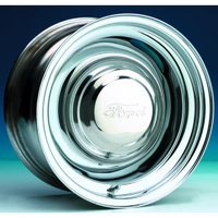 Wheel Vintiques Chrome Gennie Steel Rim 15 x 5" 4-1/2 & 4-3/4" Bolt Circle With 2-3/4" Back Space
