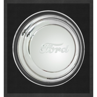 Wheel Vintiques Stainless 1941 For Ford Cap Ribbed With For Ford Script Logo, 14-15" Rim