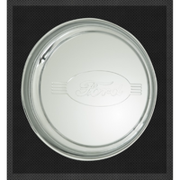Wheel Vintiques Stainless 1942 For Ford Cap Ribbed With For Ford Script Logo,