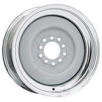 Wheel Vintiques Chrome Outer, Grey Primer Center Solid Steel Rim 15 x 6" 4-1/2 & 4-3/4" Bolt Circle With 4" Back Space
