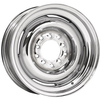 Wheel Vintiques Full Chrome Solid Steel Rim 15 x 5" 4-1/2 & 4-3/4" Bolt Circle With 3-1/4" Back Space