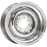 Wheel Vintiques Full Chrome Solid Steel Rim 15 x 6" 4-1/2 & 4-3/4" Bolt Circle With 4" Back Space