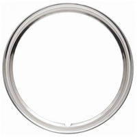 Wheel Vintiques Stainless 15" Smooth Hot Rod Style Trim RingSuit All Steel Wheels 5" Wider