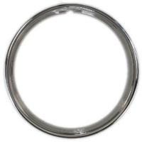 Wheel Vintiques Stainless 15" Ribbed Hot Rod Style Trim RingSuit All Steel Wheels 5" Wider