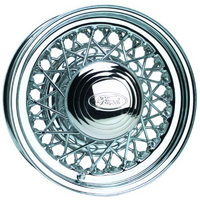 Wheel Vintiques Chrome Street Rod Wire Rim 15 x 6" 4-1/2 & 4-3/4" Bolt Circle With 3" Back Space