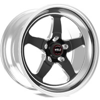 Weld Racing Wheel RT-S S71 15x12.33 Size 5x4.75 Bolt Pattern 3.5 Backspace Black Center Polished Shell Each WE71LB-512B35A
