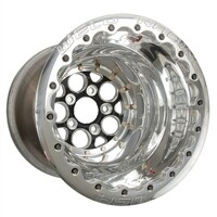 Weld Racing Wheel Drag Rear Magnum 15x14 Size 5x4.5 Bolt Pattern 4 Backspace Black Center Polished Shell Each WE86B-514208MB