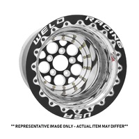 Weld Racing Wheel Magnum 15x8 Size 5X4.5 Bolt Pattern 4 Backspace Black Center Polished Shell Black SBL MT Each WE86B508208F