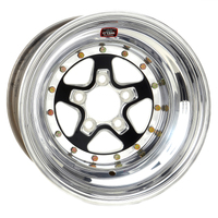 Weld Racing Wheel Alumastar 15x8 Size 5X4.75 Bolt Pattern 4 Backspace Black Center Polished Shell Non-BL Each WE88B-508278