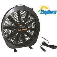 Explore Cool Breeze 30cm Blades 12V DC Portable Fan Camping Caravan Car YF1212
